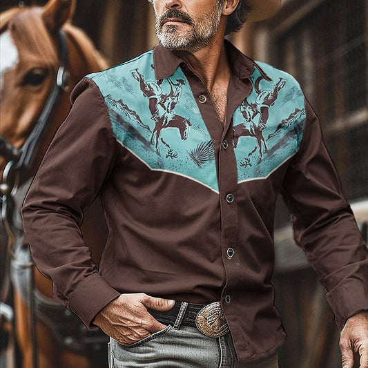 Men's Vintage Western Denim Shirt