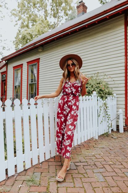 Perfect Floral Sleeveless Wide-Leg Jumpsuit