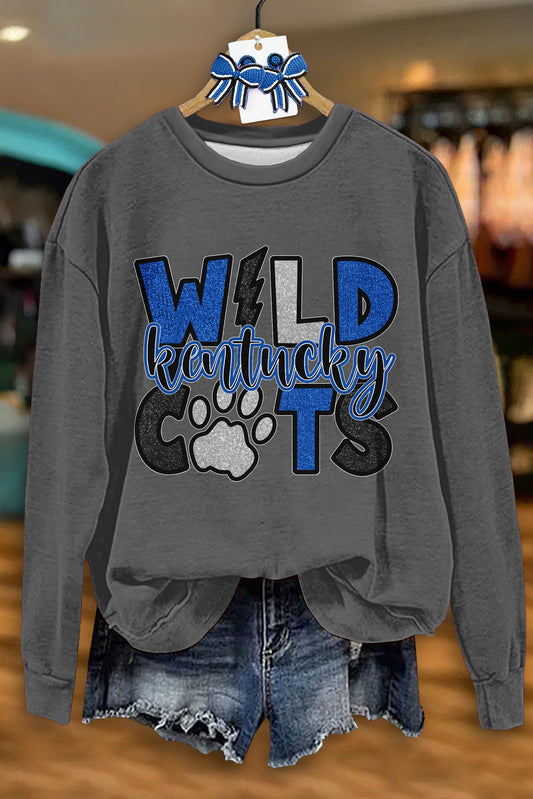 Casual Kentucky Wildcats Game Day Print Sweatshirt