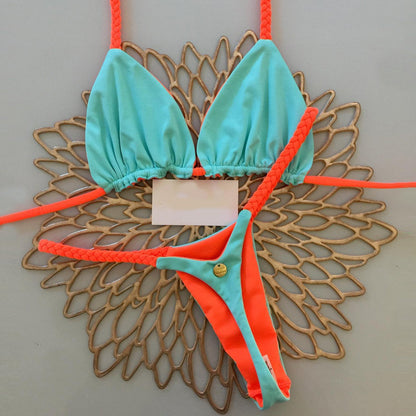 Resort style color block bikini