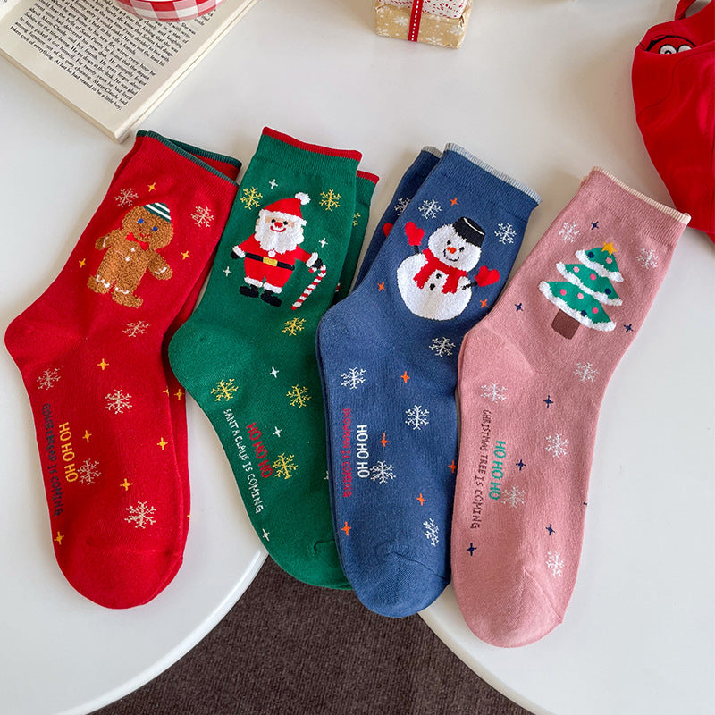 Creative Cartoon Christmas Snowman Santa Claus Socks