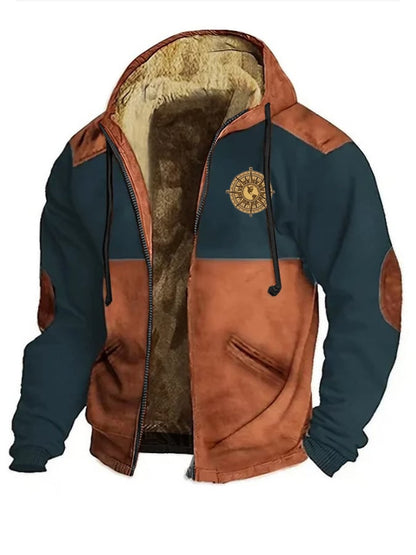 Men's Casual Retro Nautical Fleece Jacket