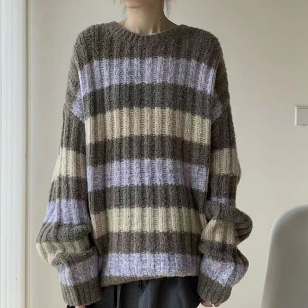 Retro Striped Woolen Sweater