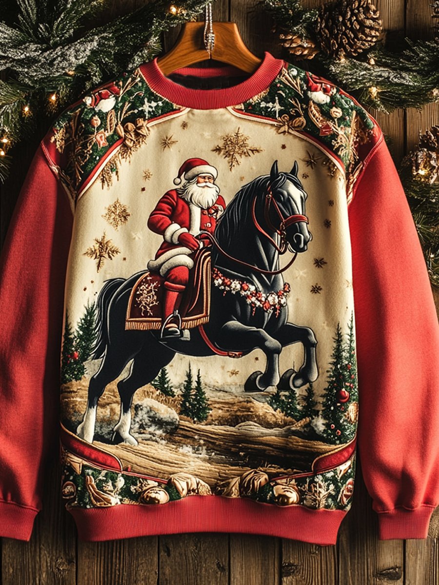 Santa Print Casual Sweatshirt