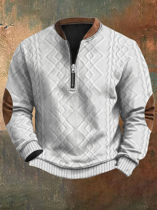 Men's Vintage Knitted Printed Sweatshirt