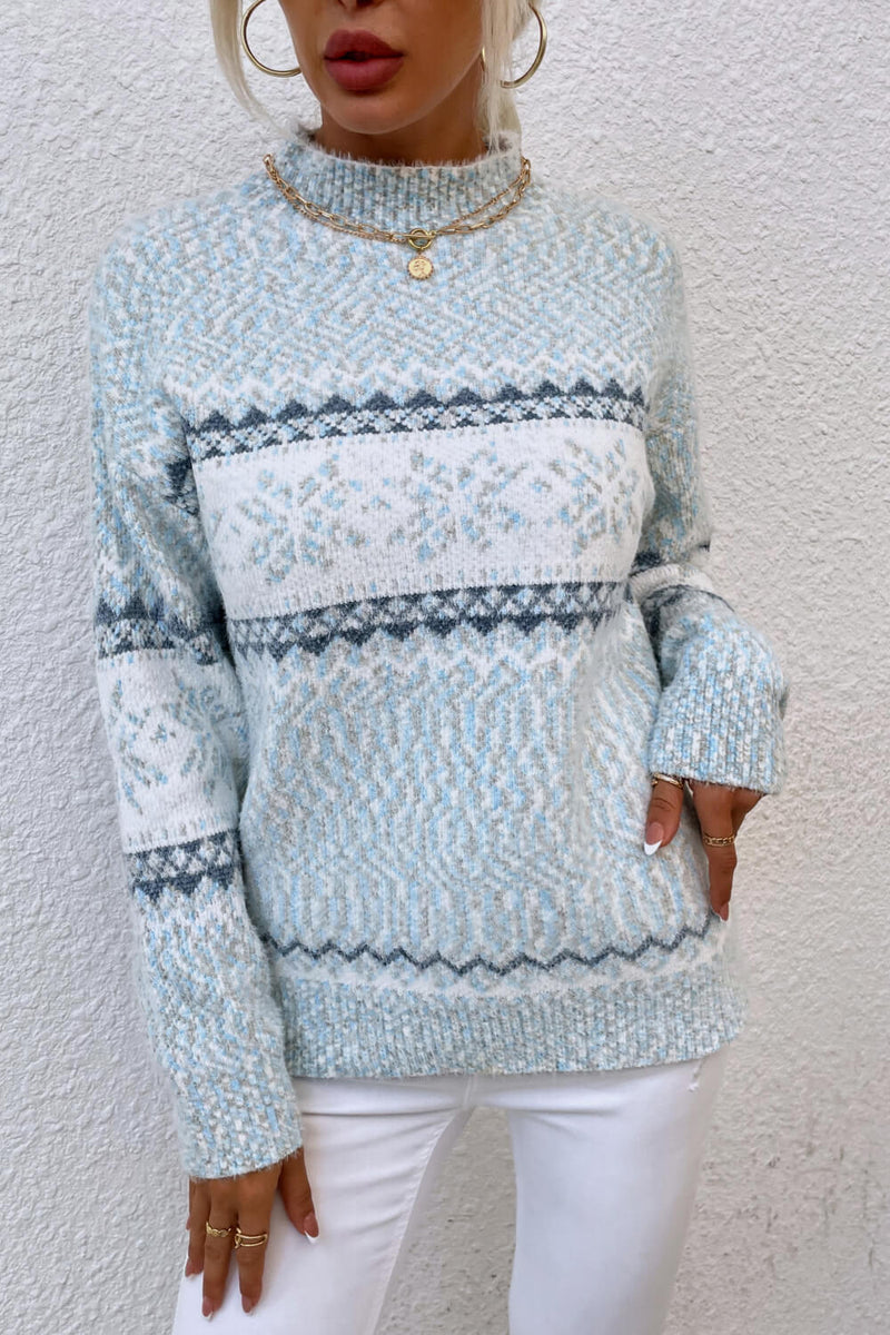 Snowflake Half Turtleneck Sweater