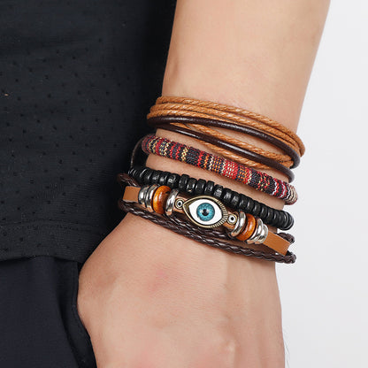 Bohemian Multi-Layered Leather Vintage Braided Bracelet