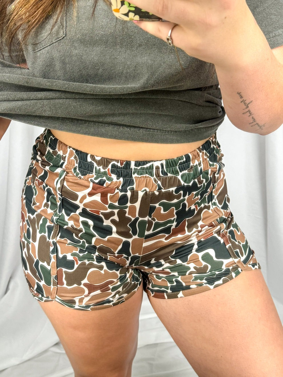 Bottomland Camo Athletic Shorts-Two Colors