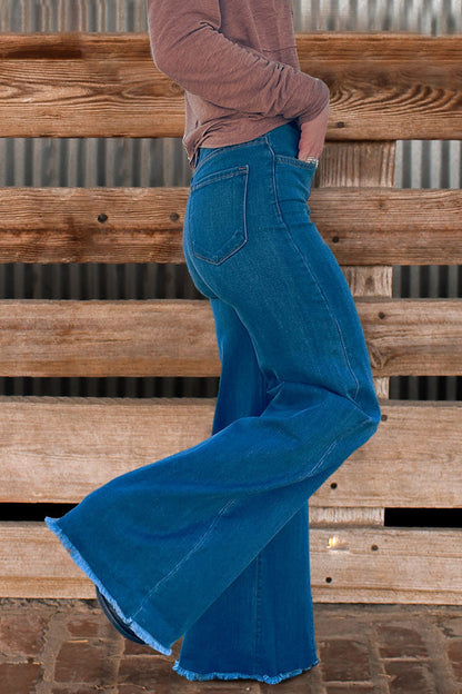 Vintage Washed High Waist Wide Leg Jeans