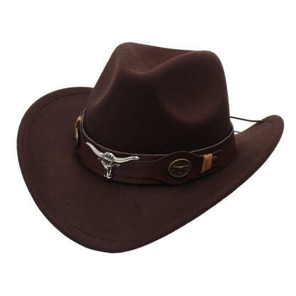 Men's Vintage Western Cowboy Hat Suede Knight British Felt Hat