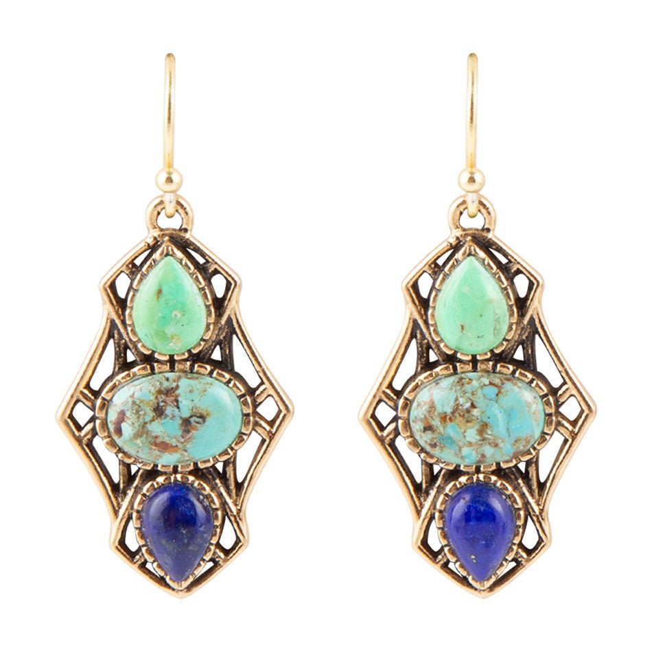 Barse Blue Hues Multi Stone Earring