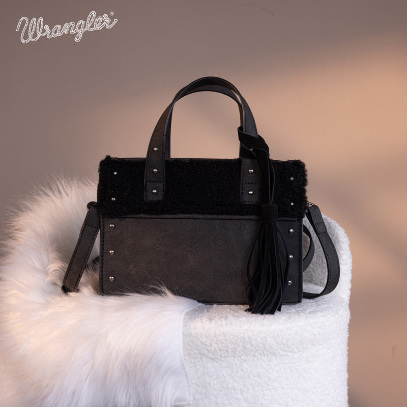 Wrangler Faux Shearling Tote Bag