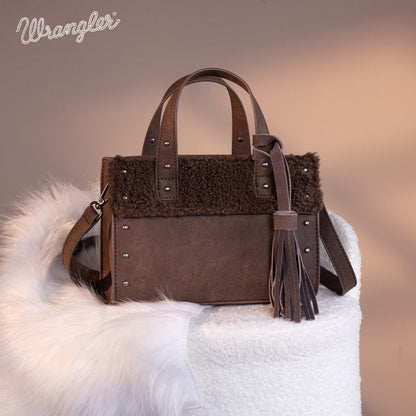 Wrangler Faux Shearling Tote Bag