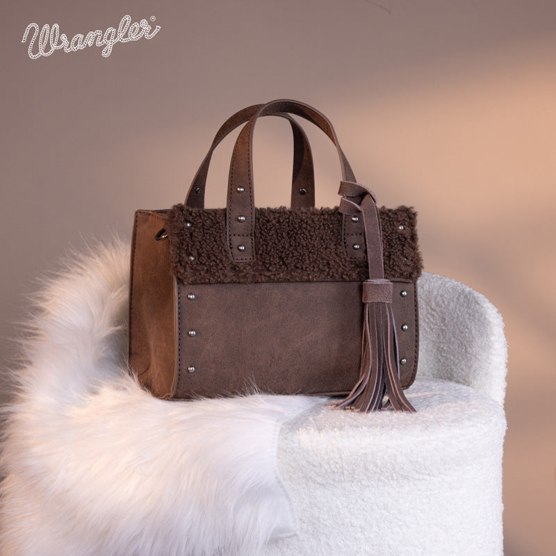 Wrangler Faux Shearling Tote Bag