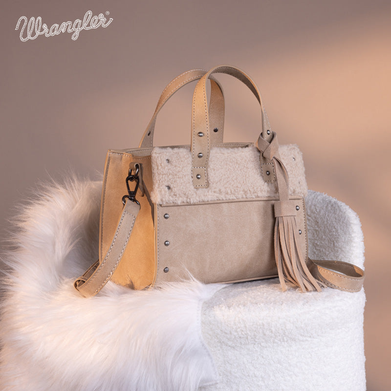 Wrangler Faux Shearling Tote Bag