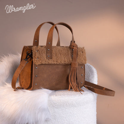 Wrangler Faux Shearling Tote Bag