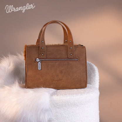 Wrangler Faux Shearling Tote Bag