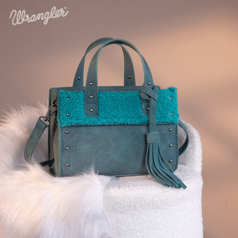 Wrangler Faux Shearling Tote Bag