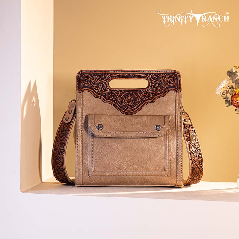 Trinity Ranch Floral Tooled Crossbody Bag