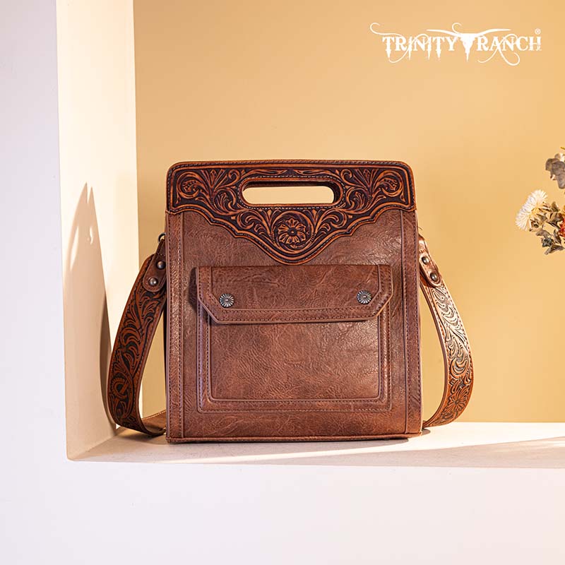 Trinity Ranch Floral Tooled Crossbody Bag