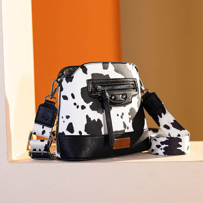 Wrangler Zippered Cow Print Crossbody Bag