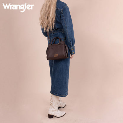 Wrangler Braided Detail Tote/Crossbody Bag