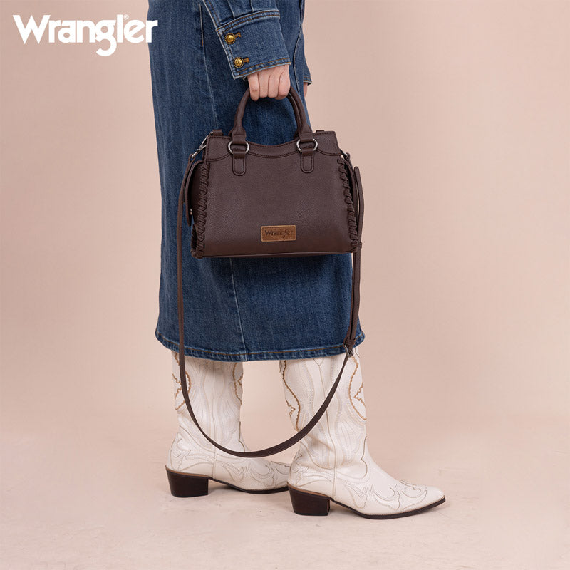 Wrangler Braided Detail Tote/Crossbody Bag