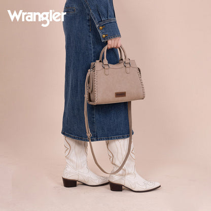 Wrangler Braided Detail Tote/Crossbody Bag