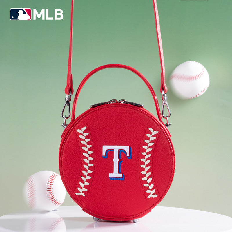 MLB Texas Rangers Leather Circle Crossbody Bag