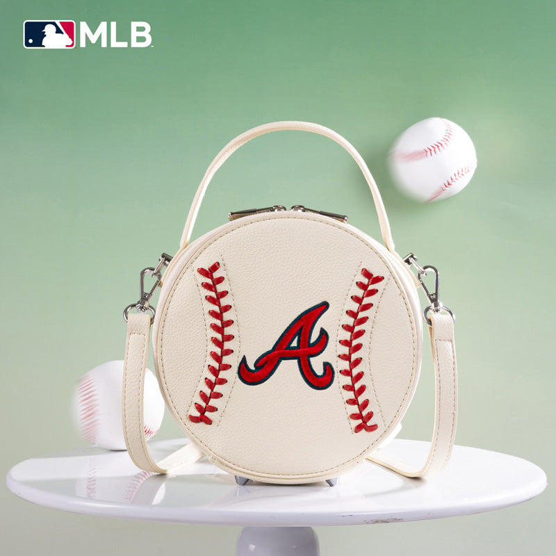 MLB Atlanta Braves Leather Circle Crossbody Bag