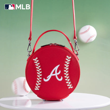 MLB Atlanta Braves Leather Circle Crossbody Bag