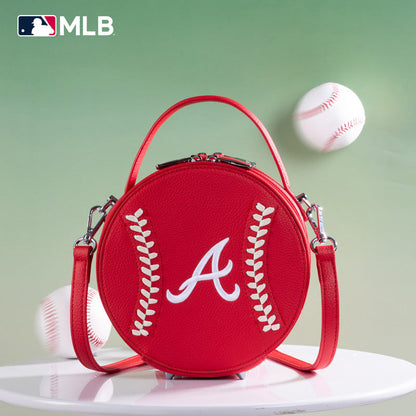 MLB Atlanta Braves Leather Circle Crossbody Bag