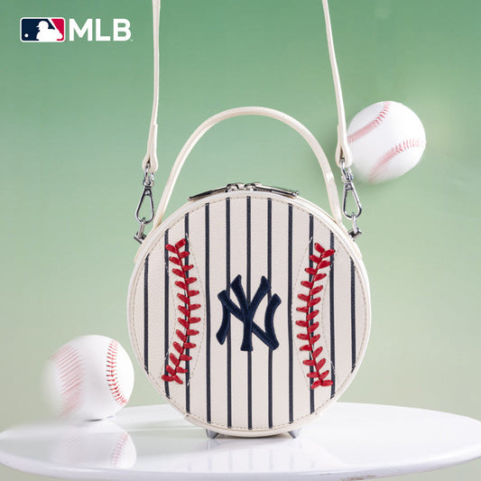 MLB New York Yankees Leather Circle Crossbody Bag