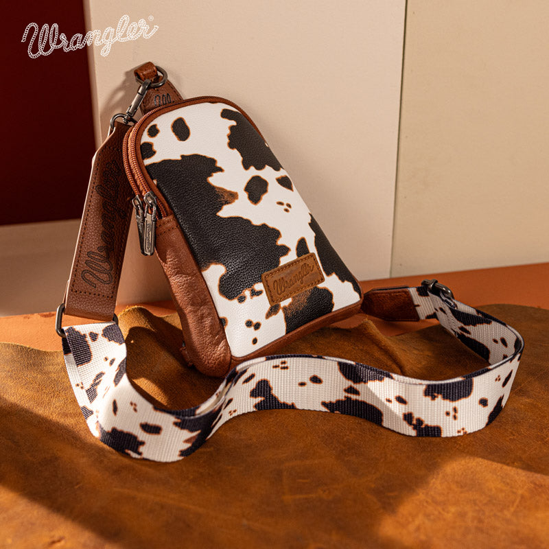 Wrangler Cow Print Sling Bag