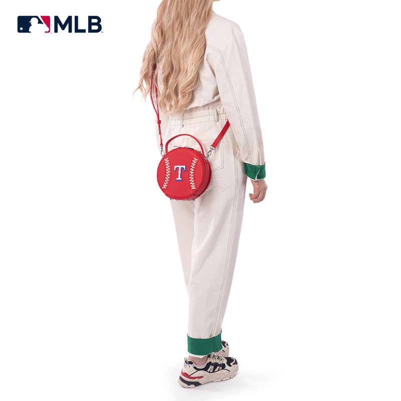 MLB Texas Rangers Leather Circle Crossbody Bag