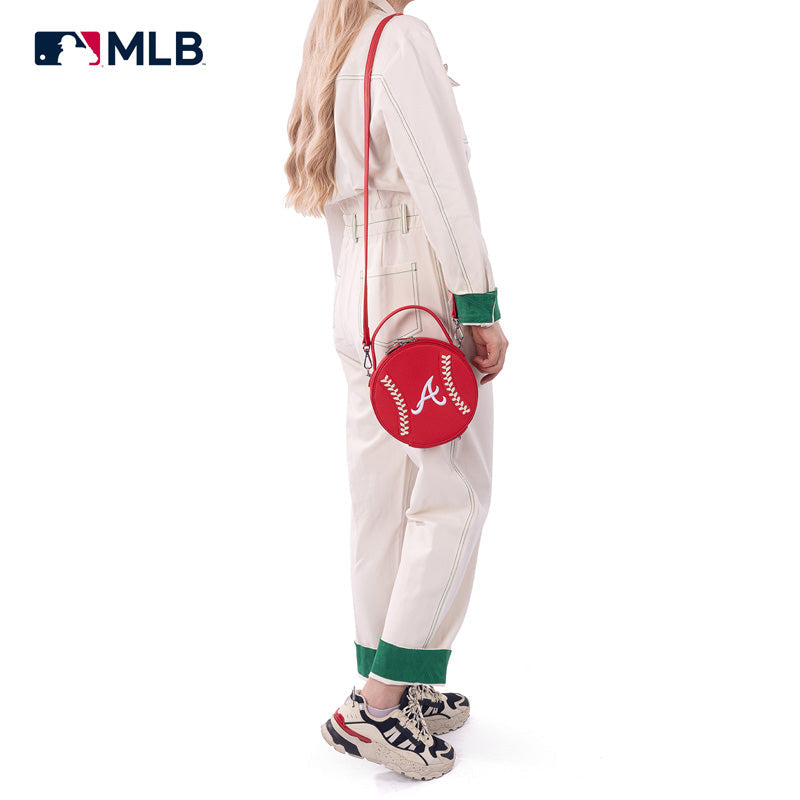 MLB Atlanta Braves Leather Circle Crossbody Bag