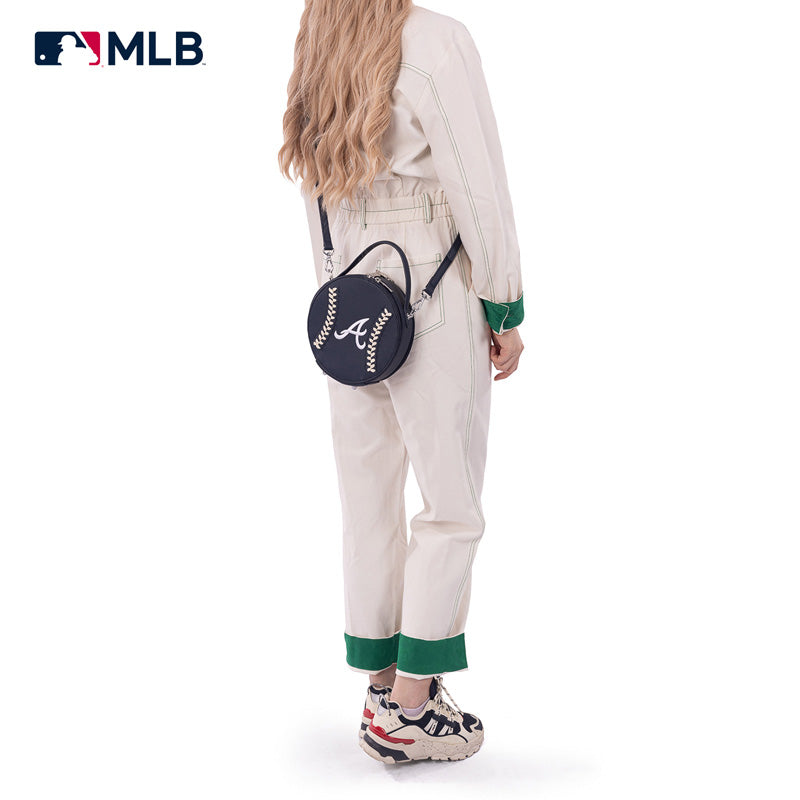 MLB Atlanta Braves Leather Circle Crossbody Bag