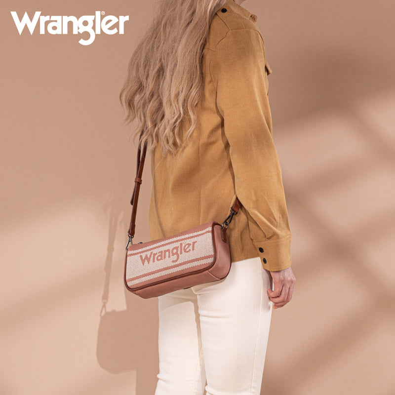 Wrangler Leather Trim Canva Crossbody Bag