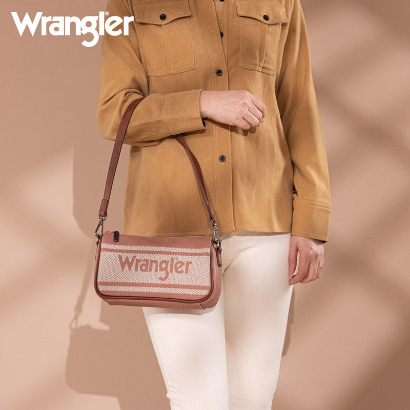 Wrangler Leather Trim Canva Crossbody Bag