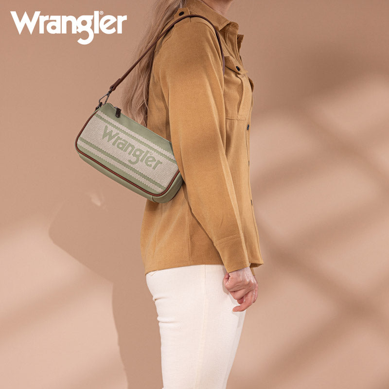 Wrangler Leather Trim Canva Crossbody Bag