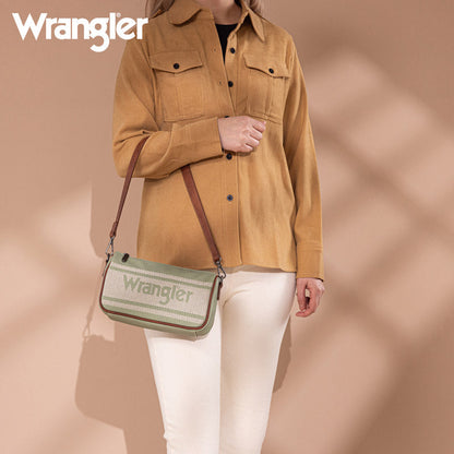 Wrangler Leather Trim Canva Crossbody Bag