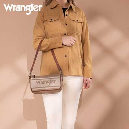 Wrangler Leather Trim Canva Crossbody Bag