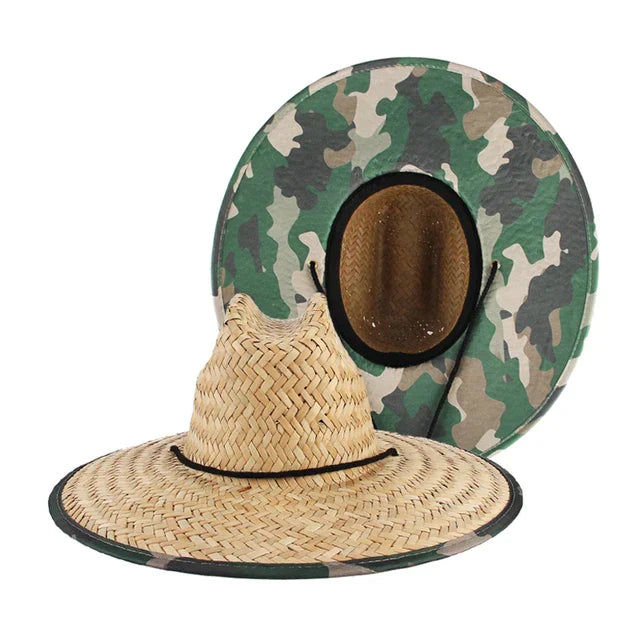 Boho Style Lifeguard Straw Sun Hat Women's Beach Fashion Accessory