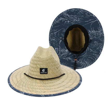 Boho Style Lifeguard Straw Sun Hat Women's Beach Fashion Accessory