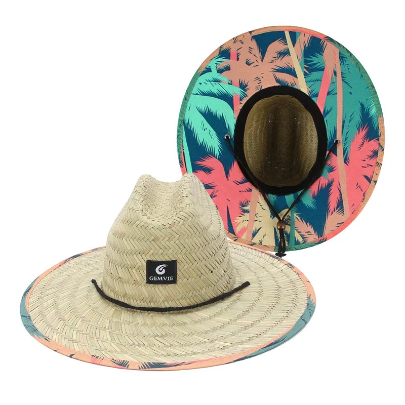 Boho Style Lifeguard Straw Sun Hat Women's Beach Fashion Accessory