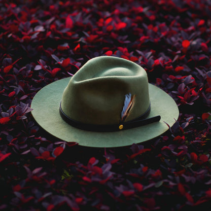 Dapper Men's Felt Fedora Hat__ark Olive