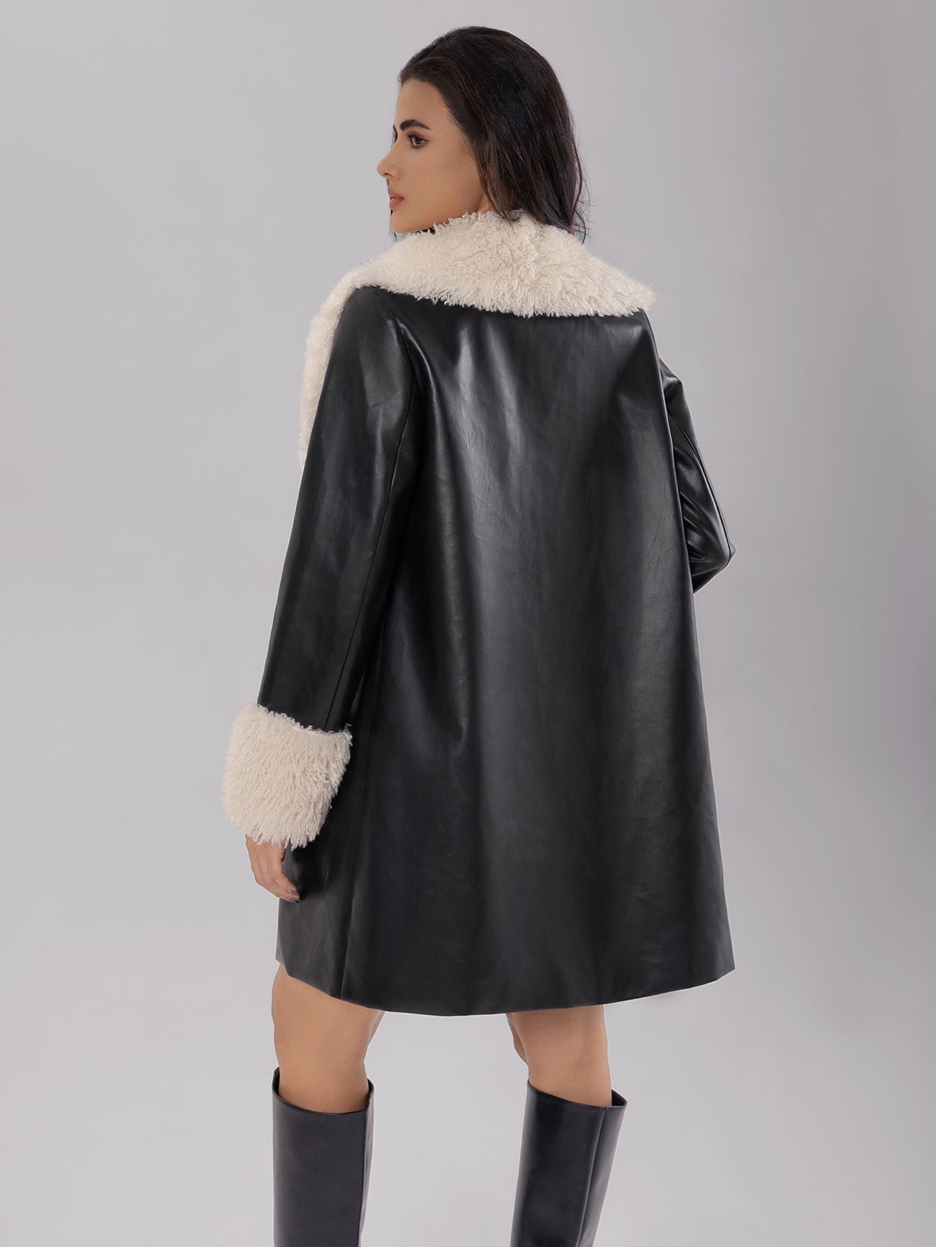 Luna Luxe Shearling-Trim Coat