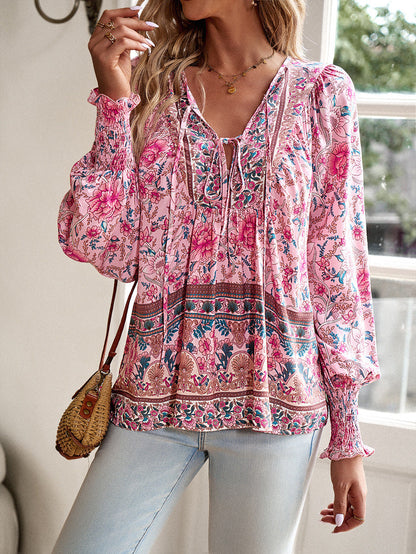 Elara Boho Floral Blouse