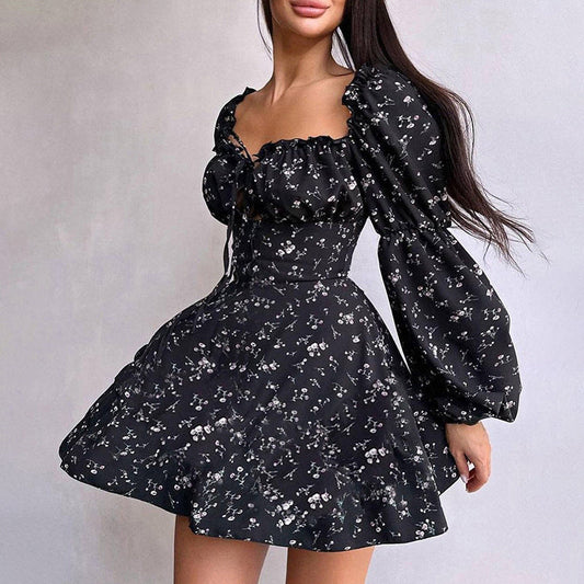 Amelia Floral Puff Sleeve Mini_Dress