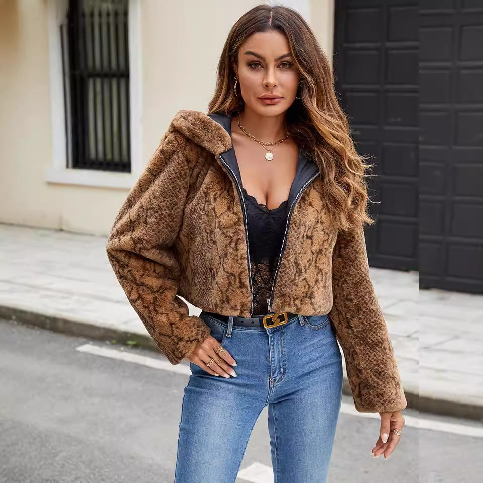 Serena Faux Fur Leopard Jacket